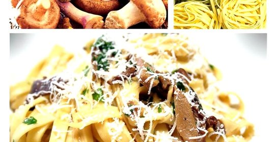 Тальятелле с грибами и лимоном