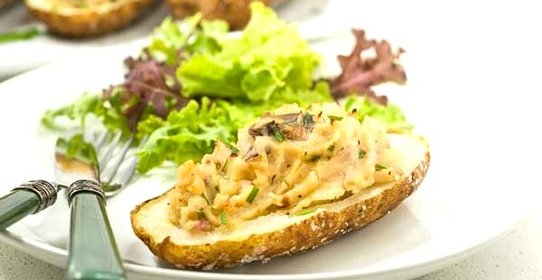 Картофель запеченный с шампиньонами