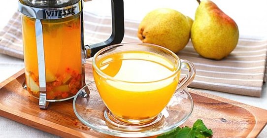 Облепиховый чай с мятой и грушей