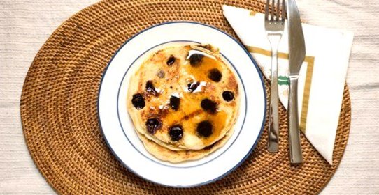 Блинчики из рикотты с черникой