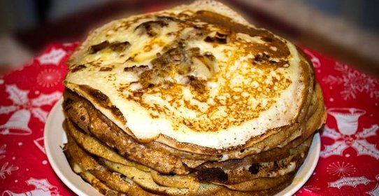 Блины с припеком с грибами