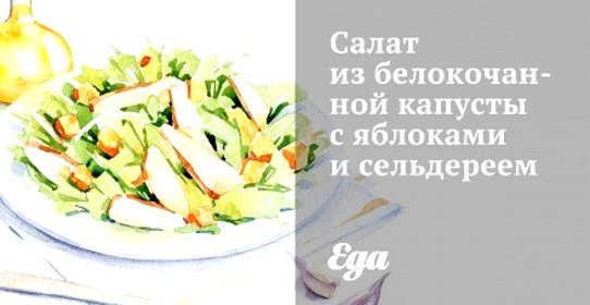 Салат из белокочанной капусты с яблоками и сельдереем