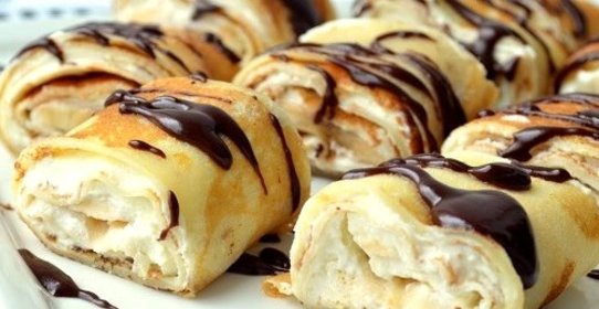 Блинчики с банановой начинкой