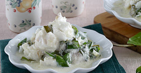 Рыба в сливочном соусе с щавелем в мультиварке