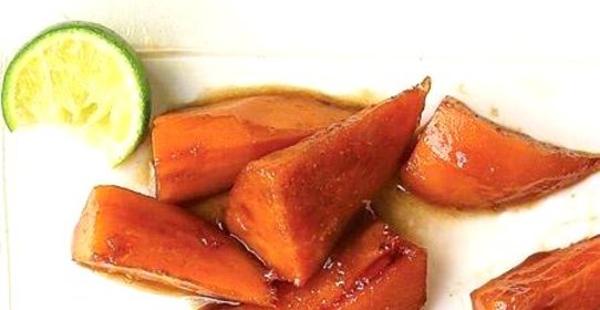 Глазированный сладкий картофель с лаймом