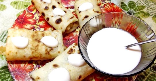 Блинчики с паштетом из курицы