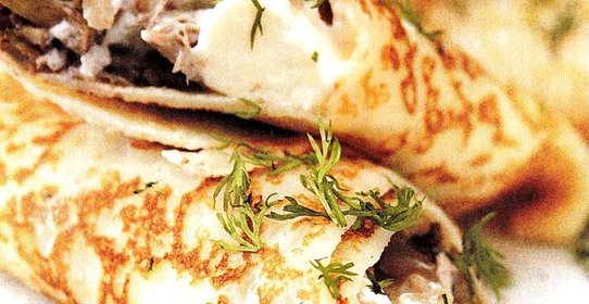 Блинчики с курицей и сыром