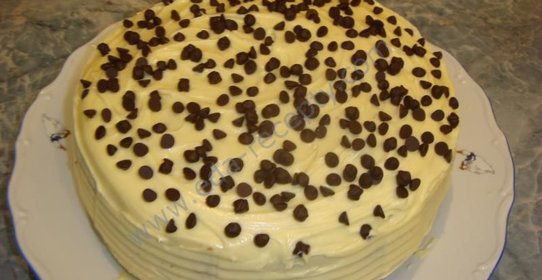 Ванильный торт на кипятке