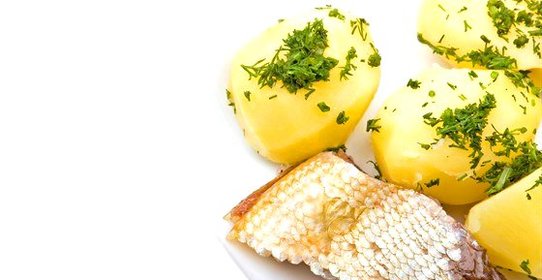 Рыба отварная с картофелем