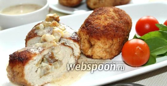 Зразы из куриного фарша с грибами