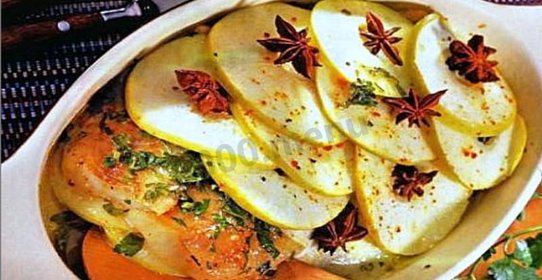 Запеченная рыба с яблоками