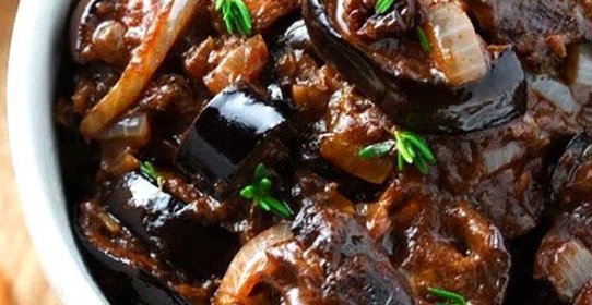 Рагу из баклажанов под кисло-сладким соусом (Капонатина)