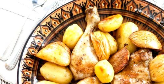 Курица с айвой, имбирем и шафраном