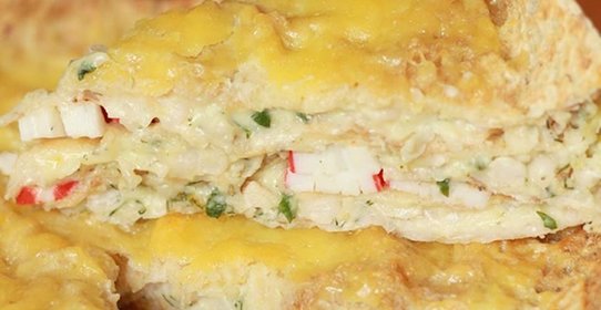 Торт фасолевый с крабовыми палочками