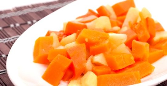 Запеченная тыква с яблоками