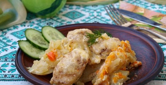 Толстолобик с картофелем в духовке