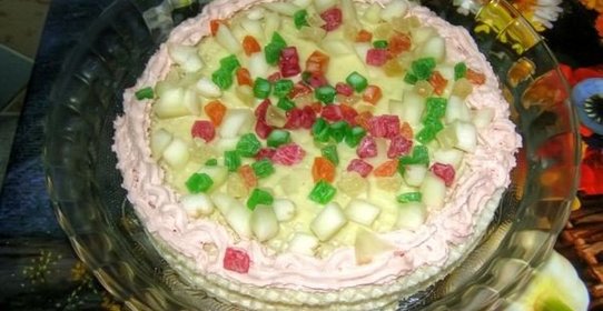 Быстрый тортик сластёна с цукатами и дыней