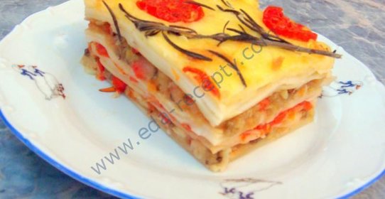 Лазанья овощная с баклажанами