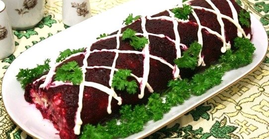 Сельдь под шубой рулетом