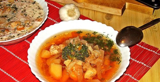 Борщ на курином филе в мультиварке