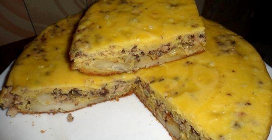 Пирог с сардинами и картошкой