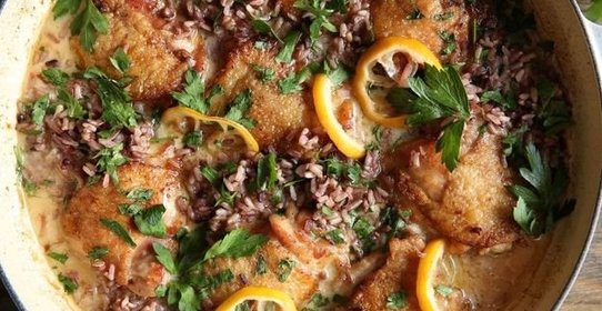 Курица с лимоном и диким рисом