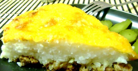 Свинина запеченная с сыром и рисом