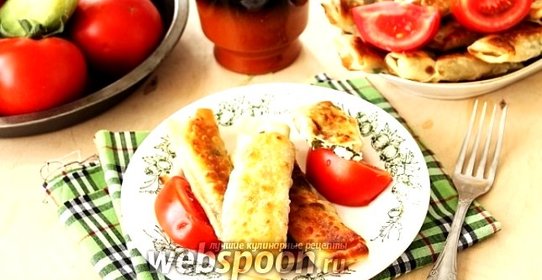 Блинчики из лаваша с начинкой из сыра и зелени