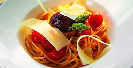 Спагетти с грибным рагу