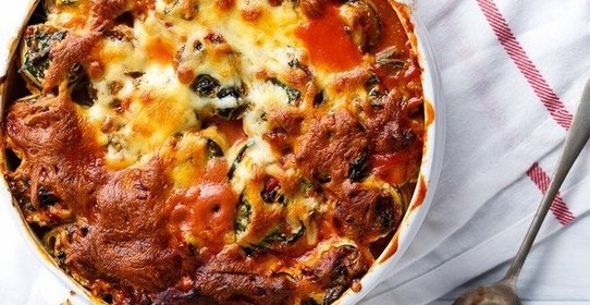 Каннеллони из цукини с рикоттой и шпинатом