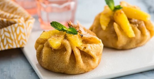 Пирожные из блинчиков с апельсинами