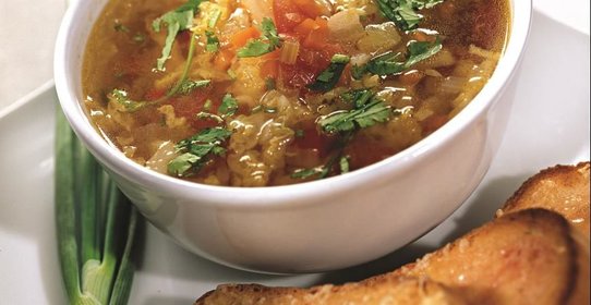 Марокканская овощная похлебка с гренками