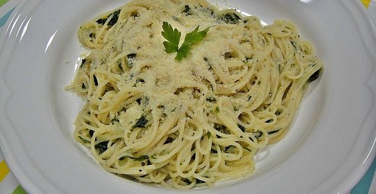 Спагетти с зеленью