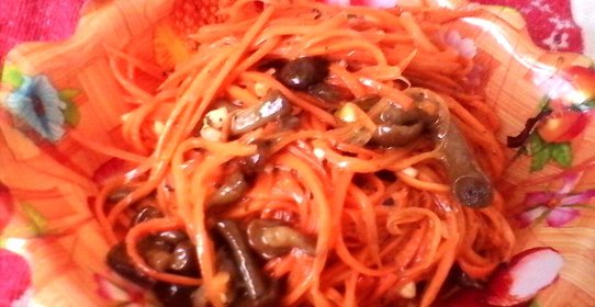 Морковь по-корейски с опятами