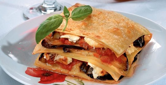 Лазанья с рикоттой и баклажанами