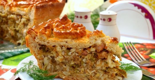 Дрожжевой пирог с капустой