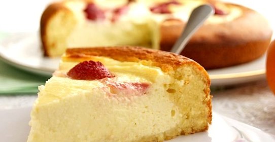 Творожный пирог с бисквитным тестом
