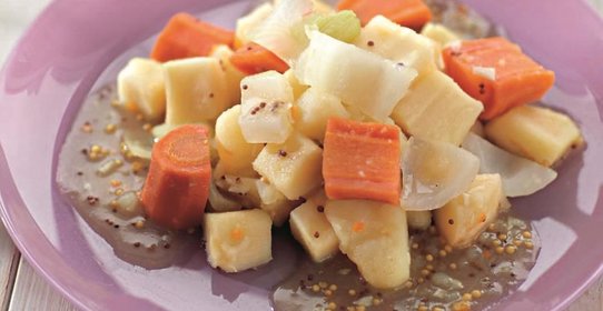 Овощи в медово-горчичном соусе