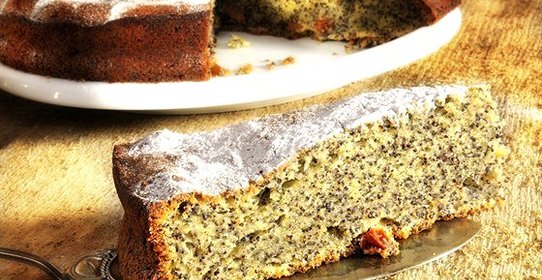 Апельсиновый пирог с маком и цитрусовой глазурью