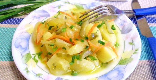 Картошка с солеными огурцами