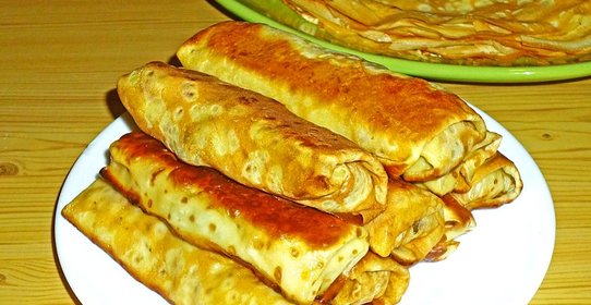 Яично - молочные блины с куриной печенью