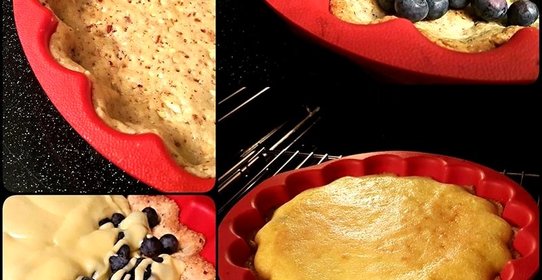 Сливочный торт с голубикой