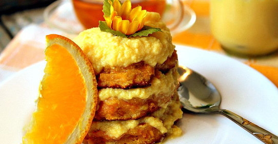 Тыквенные оладьи с курдом