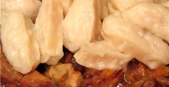 Галушки с мясом
