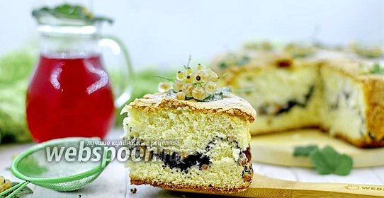 Бисквит с белой смородиной