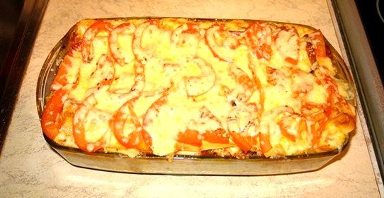 Вегетарианская картошка с грибами в духовке