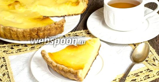 Пирог с творогом и заварным кремом