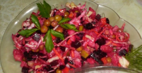 Винегрет со свежей капустой