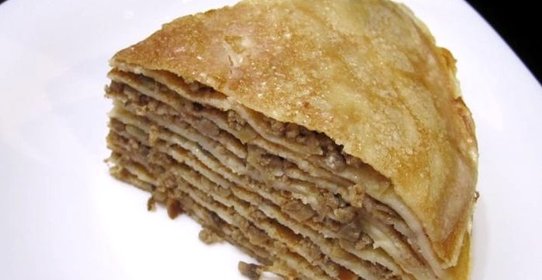Блинный торт с фаршем