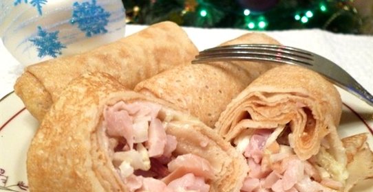 Блины с копченой курицей